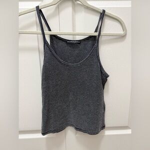 Brandy Melville Navy and White Striped Tank